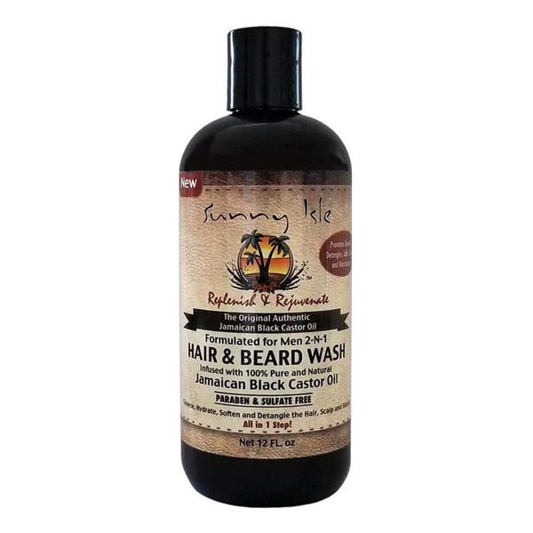 SUNNY ISLE Jamaican Black Castor Oil Men 2 In 1 Hair & Beard Wash (12oz)