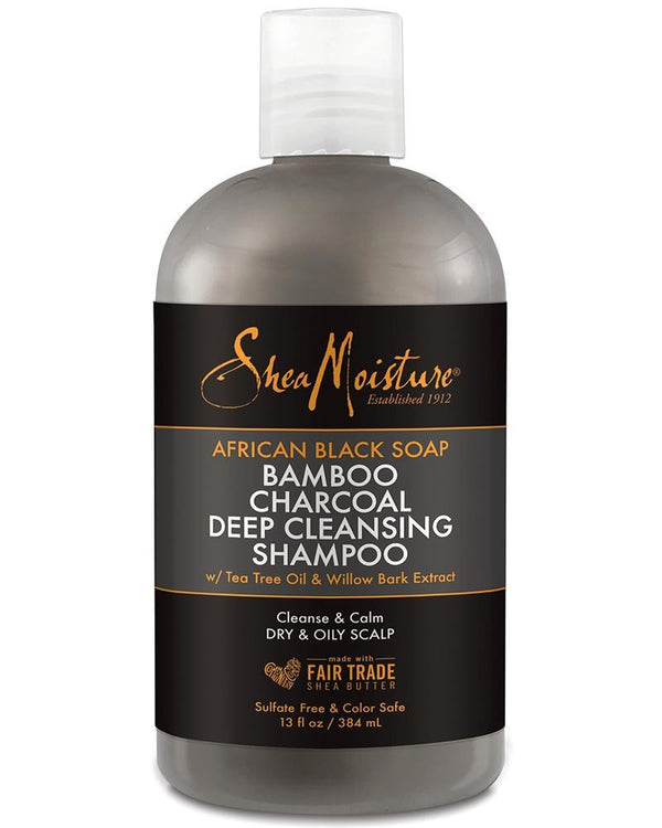 SHEA MOISTURE African Black Soap Bamboo Charcoal Deep Cleansing Shampoo (13oz)