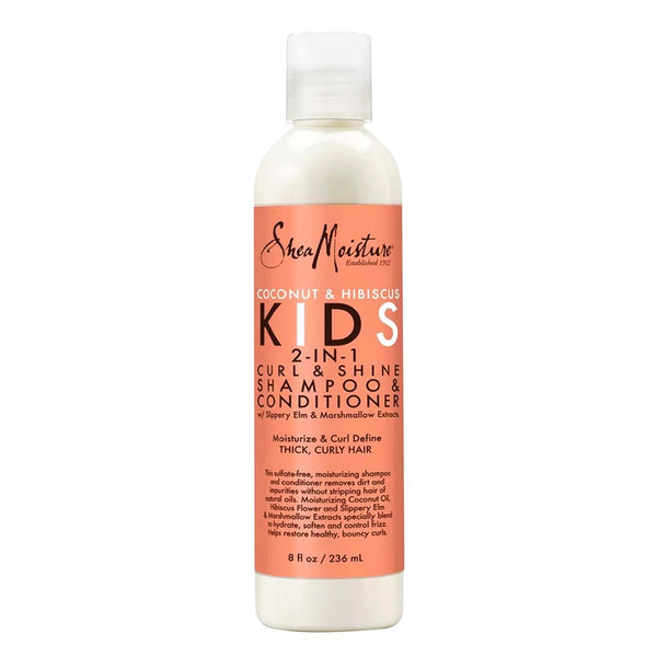 SHEA MOISTURE Kids Coconut & Hibiscus 2-In-1 Curl & Shine Shampoo & Conditioner (8oz)