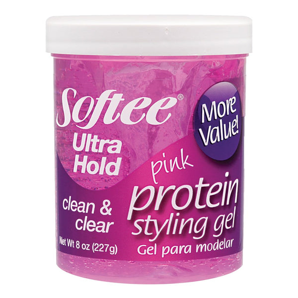 SOFTEE Ultra Hold Protein Styling Gel-Pink (8oz)