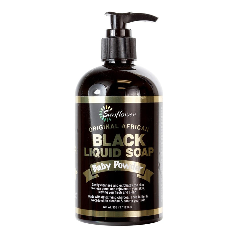 SUNFLOWER Original African Black Liquid Soap (12oz)