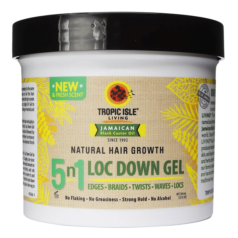 TROPIC ISLE LIVING Jamaican Black Castor Hair Growth & 5n1 Loc Down Gel Combo Pack