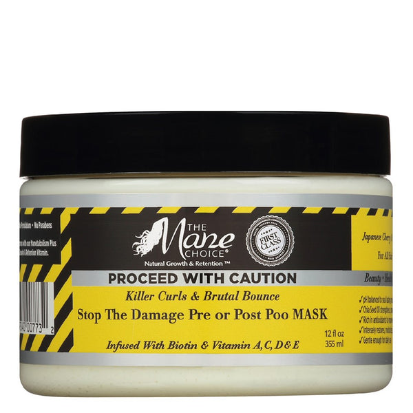 THE MANE CHOICE Killer Curls & Brutal Bounce Stop The Damage Pre or Post Poo Mask(12oz)