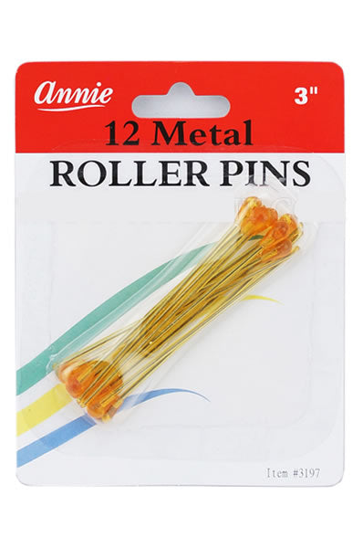 ANNIE Metal Roller Pins 3inch 12pc #3197 [dozen pack sale only]